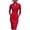 Dress - Red, variant on Lekwk Formal Dress Women Elegant Long Sleeve Deep V Neck Dress Wrap Bodycon Midi Blazer Dresses Office Business Outfits