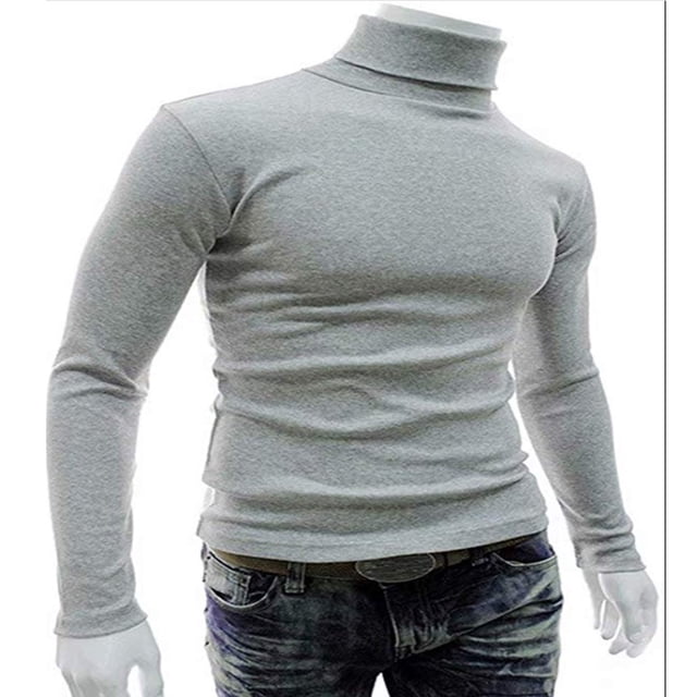 Chandail à Col Roulé pour Hommes, Tricoté, Décontracté, Haut, T-Shirt, Chandail