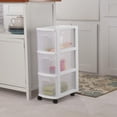 thumbnail image 4 of Sterilite Narrow 3 Drawer White Cart, 4 of 7