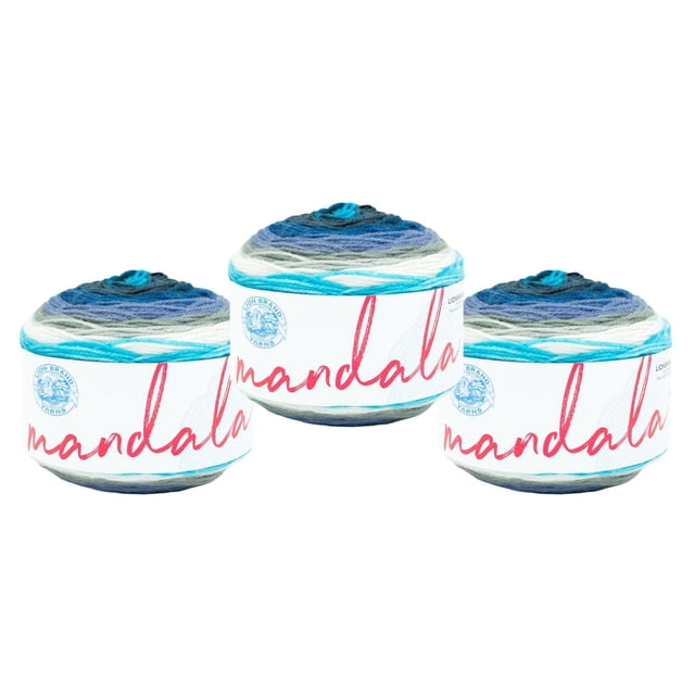 Lion Brand Yarn Mandala Multicolor Light DK Acrylic 3 Pack Yarn