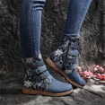 thumbnail image 2 of XZNGL Vintage Red Boots Large Printed European And American Style Leather Boots, 2 of 9
