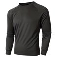 thumbnail image 1 of T-Shirts pour Hommes Ajustés Col Rond en Maille Base Décontractée Manches Longues Noir Automne Taille g, 1 of 7