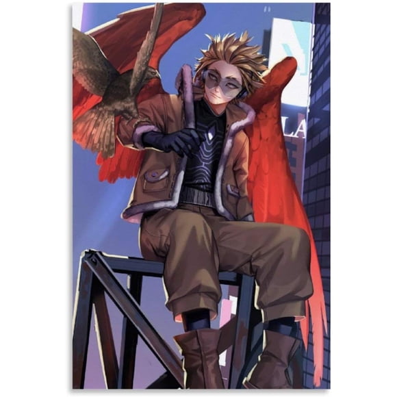 PHFZJYOU Mha Hawks Anime Poster frameless Painting Canvas Wall Posters Art Picture Print Modern Home Family Bedroom office Decor 16x24inch