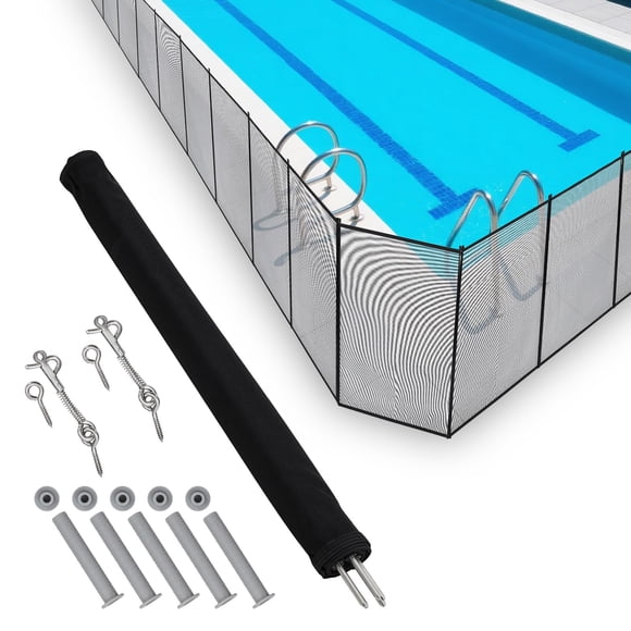 Pool Fence 4Ft x 108Ft, 320GSM Mesh with Stainless Steel Frame for Inground/Above Ground Pools, Swimming Pool Fence for Backyard Garden Pool Safety