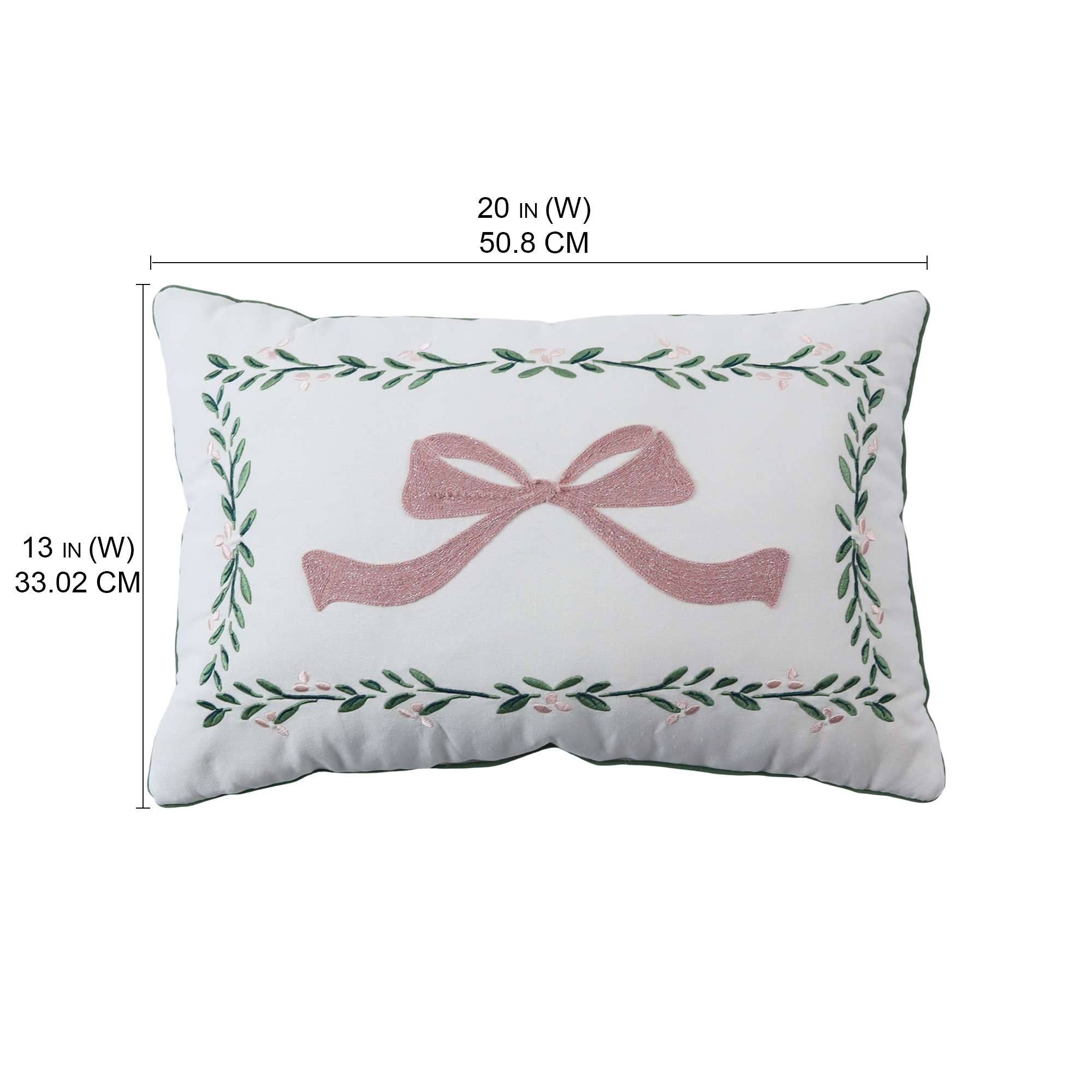 Holiday time — Coussin lombaire rectangulaire décoratif à guirlande 51 × 33 cm