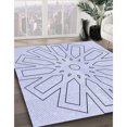 thumbnail image 3 of Ahgly Company Tapis Rond Lavable en Machine Intérieur Transitionnel Bleu Lavande, 7 Pieds Rond, 3 of 7