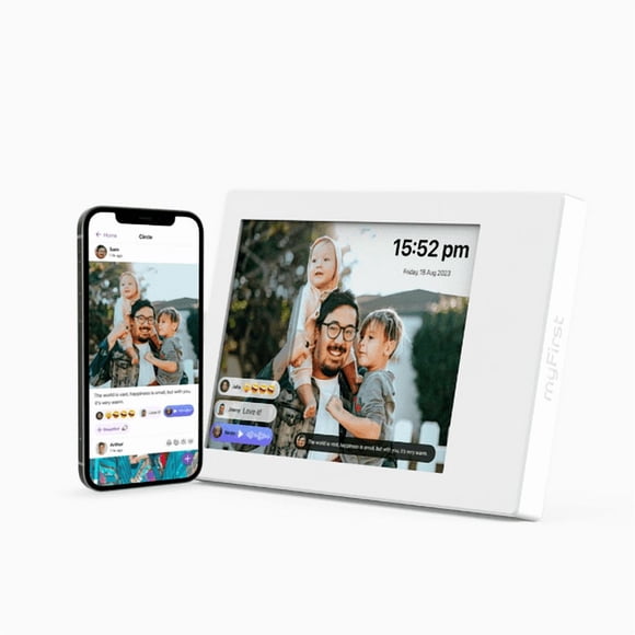 myFirst Frame Doodle - Digital Picture Frame 9 inches 32GB Memory, Auto-Rotate or Wall Mount, Send Photos and Videos via App