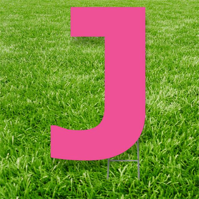 Advanced Graphics 3366 Panneau de Cour Lettre J 20 x 15 Po, Rose