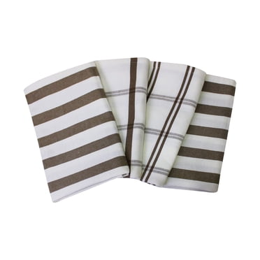 Mainstays Kitchen Towels 4 pack, 100% Cotton, 16 x 28 in, Taupe