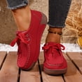 thumbnail image 2 of Mocassins à Plateforme Compensée Style Penny Espadrilles Mode pour Femmes 2025 Automne en Suède Largeur Grand Chaussures de Marche Décontractées, 2 of 7