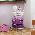 thumbnail image 4 of Costway 6-Drawer Rolling Art & Craft Storage Cart with Removable Drawers & Metal Frame, Lockable Wheels Gradient Purple, 4 of 10