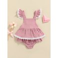 thumbnail image 3 of Honganda Baby Girl Dress Set, Lace Hem Decor Ruffle Suspender Skirt  Shorts, 3 of 9