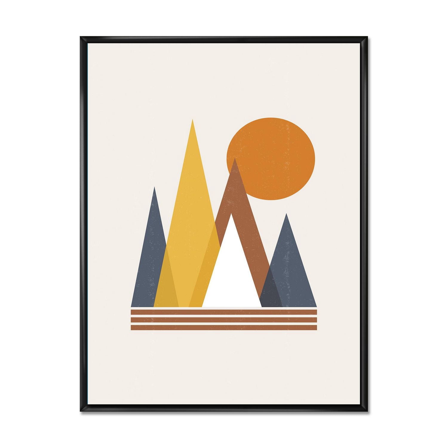 Designart Résumé de montagne et soleil ART MURAL À CADRE FLOTT