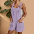 thumbnail image 1 of SHIXIAOO Combinaisons pour Femmes Été Décontracté Combinaison Short Bretelle Ajustable Salopette Jambe Grand Combishort Short avec Poches Pantalon Combinaison Combishort Confortable Combinaisons d'Été, 1 of 4