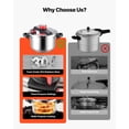 thumbnail image 3 of VEVOR Pressure Cooker, 10Qt Pressure Cooker Stainless Steel, Pressures Canner with Steaming Rack, Tempered Glass Lid, Three Pressures Settings for Meat, Beans, Rice, Soup, Sauces, Cook up to 100 kPa, 3 of 9