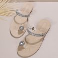 thumbnail image 5 of Styesk Womens Sandals Women's Summer Clip-toe Beach Rhinestone Soft Soled Flat Sandals, 5 of 5
