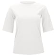 thumbnail image 3 of T-Shirt Court Basique Décontracté pour Femme à Col Rond, Manches Courtes, Coupe Ajustée, Haut pour Usage Quotidien avec Jeans, Pantalons, Jupes, 3 of 3