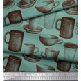 thumbnail image 3 of Soimoi Poly Georgette Fabric Tea & Coffee Cups Printed Craft Fabric by the Yard 52 Inch Wide, 3 of 3