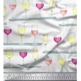 thumbnail image 1 of Soimoi Georgette Viscose Fabric Wine Glass Bar Print Fabric by Yard 42 Inch Wide, 1 of 3