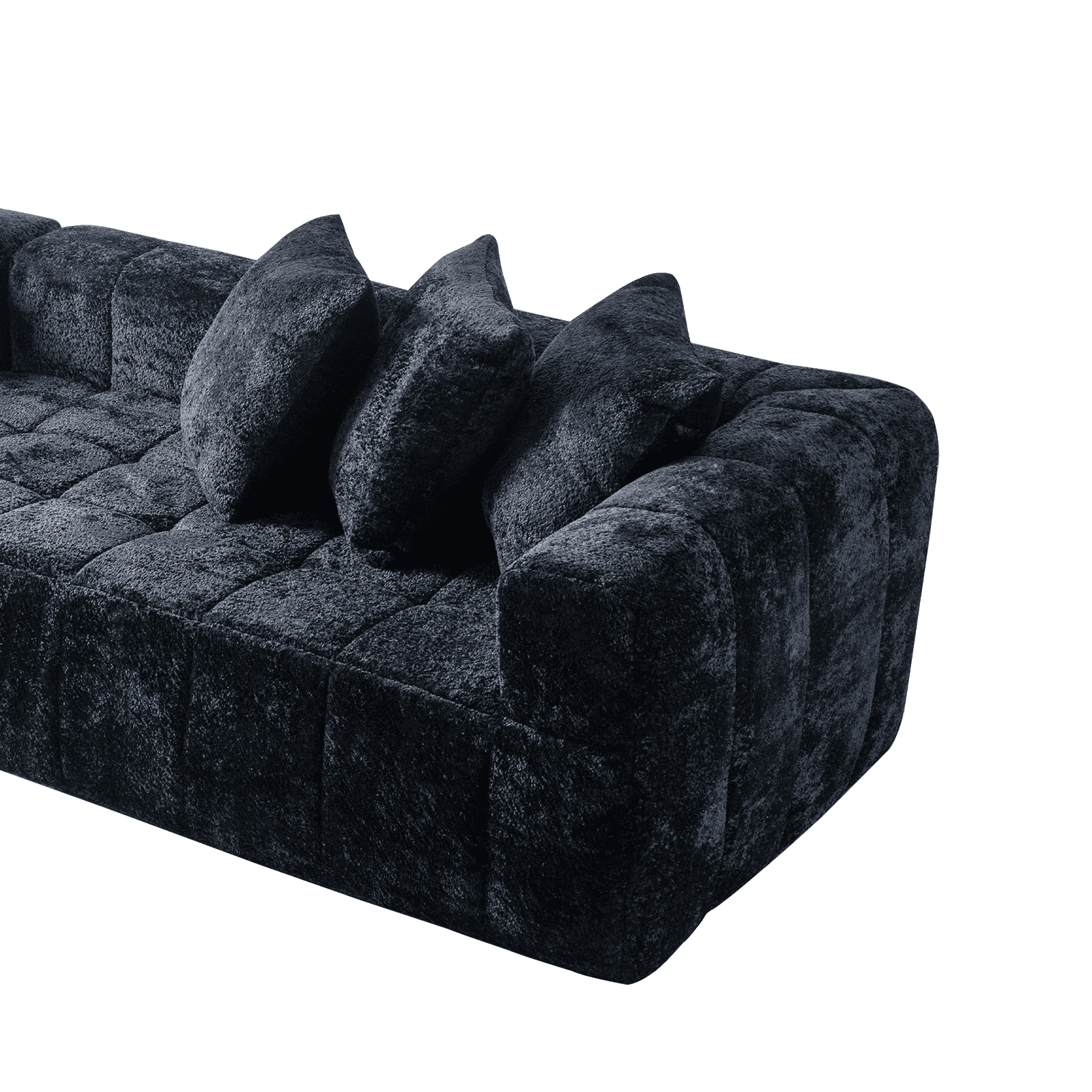 Noble House 107.9" Cloud Modular Sectional Sofa,L-Shape Chaise with Deep Seat for Living Room Bedroom,Black
