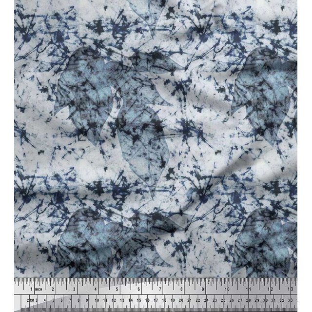 Soimoi Rayon Fabric Leaves & Texture Decor Fabric Printed Yard 56 Inch Wide