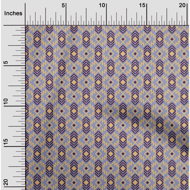 oneOone Cotton Poplin Fabric Aztec Geometric Print Fabric By Yard 42 Inches Wide