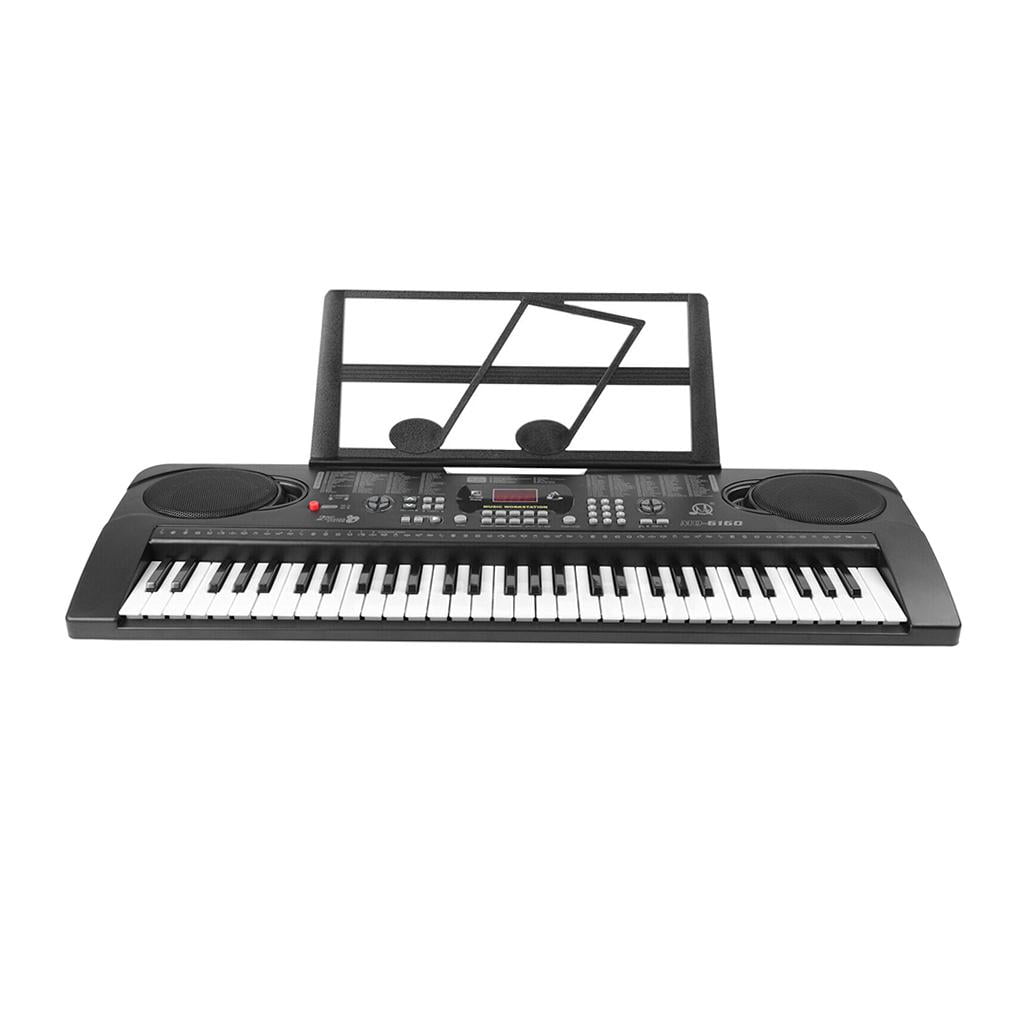 Portable Electric Piano 61 Keys Touch display set Instrument with Mic Full-Size Keys Battery Operate Stand Birthday Gift for Recording Kids