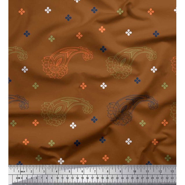 Soimoi Rayon Fabric Paisley & Jamdani Print Sewing Fabric Yard 42 Inch Wide