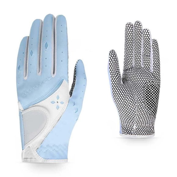 tredstone Gants de Golf pour Femme en Cuir Antidérapants Respirants Entraînement à Domicile Mise en Forme Sports de Plein Air Pratique Entraînement Mitaines pour Femme Dames Bleu Taille 18