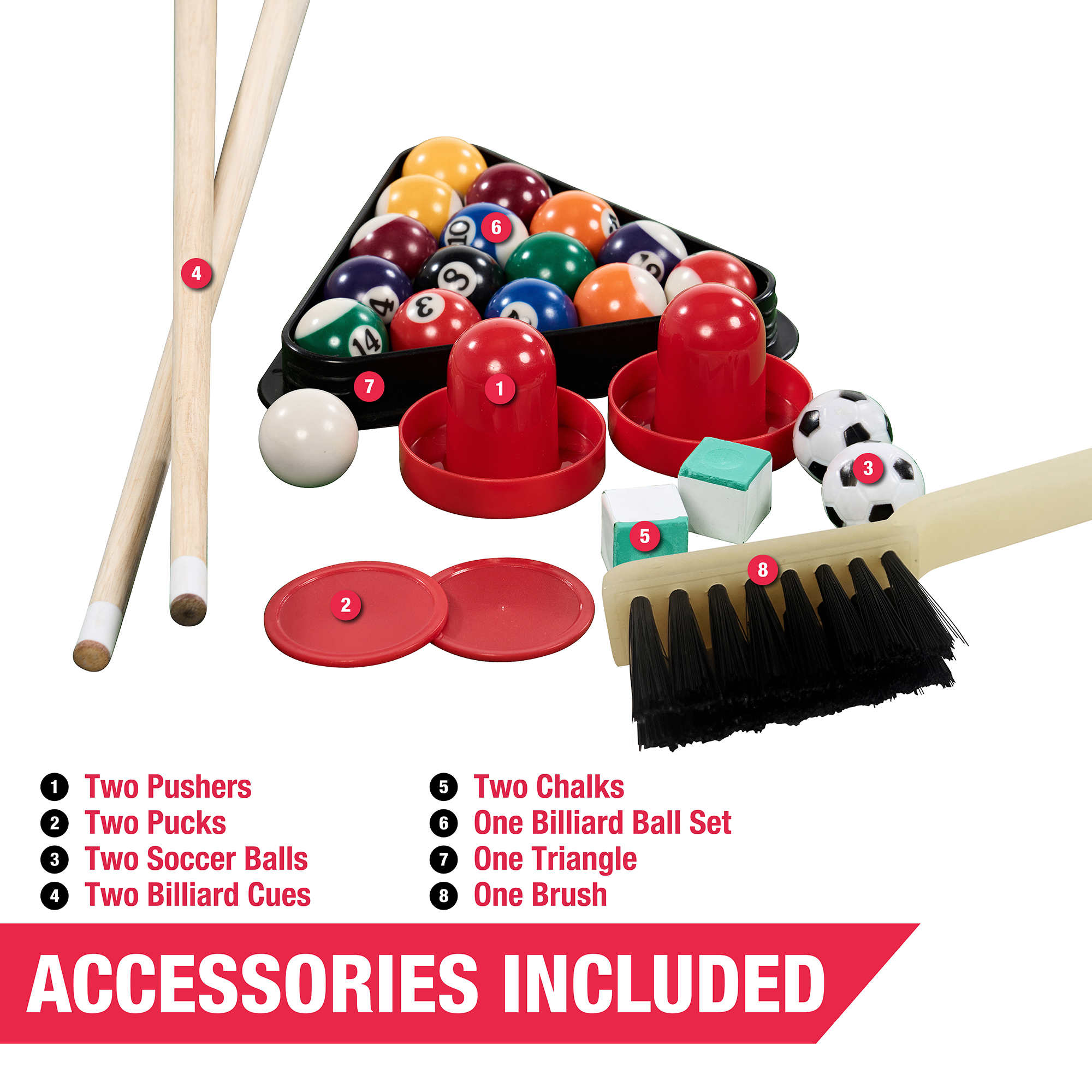 Table de jeu combinée de 48 po, air hockey, baby-foot et billard, table multi-jeux par MD Sports
