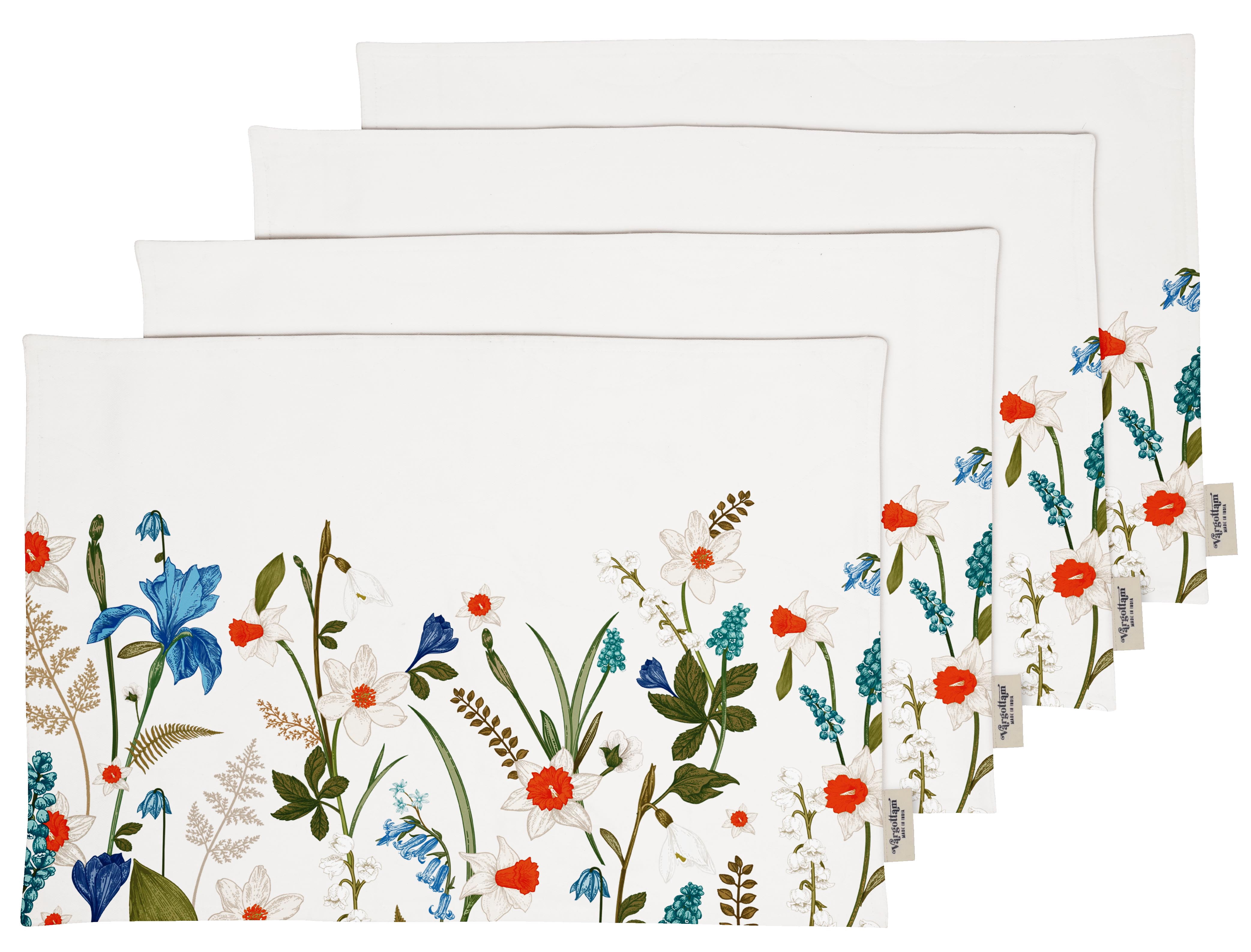 Vargottam Placemats- Placemat For Dining Table, Set Of 4- Printed & Reversible CottonNapkin-IndoorPlacematsFor Home & Kitchen Dining Table- Spring (Multicolor)