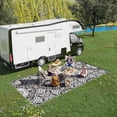 thumbnail image 2 of Outsunny Waterproof Outdoor Rug with Carry Bag 9' x 18' Gray & White Flower, 2 of 10