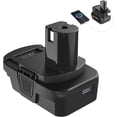 thumbnail image 1 of DM18RL Battery Adapter Converter with USB & Type-C Port for Use with R-yobi 18V Lithium Battery Tools, Converts De-Walt 20V Li-ion or Mil-Waukee 18V Li-ion Battery to R-yobi 18V Li-ion Battery, 1 of 10