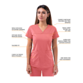 thumbnail image 3 of Adar Pro Everyday Expert Scrub Set For Women - Curved V-Neck Scrub Top & Tapered Drawstring Scrub Pants, 3 of 7