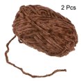 thumbnail image 3 of Unique Bargains 2 Pelotes Fil Velours Fil Chenille 87,49 Verges Polyester Fil Doux pour Couverture 2 Pcs Café, 3 of 7