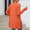 thumbnail image 5 of Timegard Cardigans pour Femmes, Côtelé, Manches Longues, Ouvert à l'Avant, Doux, Automne, Décontracté, Long Haut avec Poches, 5 of 5