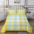 thumbnail image 1 of Erosebridal Orange Blue Grid Checkered Coverlet Set Twin, Geometry Buffalo Bedding Set 2pcs, 1 of 5