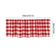 thumbnail image 3 of Blackout Curtains, Ink White Red Lattice Window Valance Cottage Layout Curtain Decoration Curtain Rod Pocket Valance for Kitchen/Living Room 15 X 55 In, 3 of 6