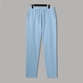 thumbnail image 4 of TINZ Pantalon Homme Chino Pantalon Cargo Mode Lin Pantalon Décontracté Pantalon à devant Plat Été Évacuation de L'Humidité Respirant Ouvert pour Homme Petit L, 4 of 8