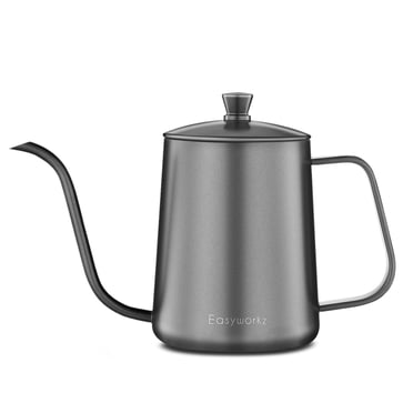 Easyworkz Gage Bouilloire à Col de Cygne pour Café Filtre 12 oz en Acier Inoxydable, Cafetière à Main, Noir