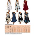thumbnail image 2 of Innerwin Robe Midi Longue à Imprimé Floral Femme Été Plage Robe d'Été Vacances Col en V Caftan Robes de Fête Bleu Clair P, 2 of 2