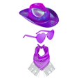 thumbnail image 1 of Women's Western Cowboy Hat Scarf Eyeglasses Three Piece Set, 1 of 2