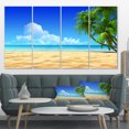 thumbnail image 1 of Coconut Palms Bent into Beach - Seashore Canvas Art Print, 1 of 3