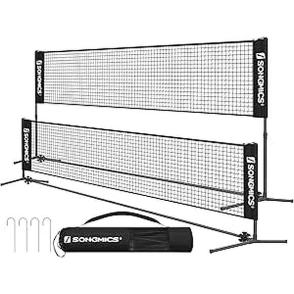 SONGMICS Portable Badminton Net Set, for Volleyball, Tennis, Soccer, Pickleball, Easy Setup (Blue, 16.5FT)