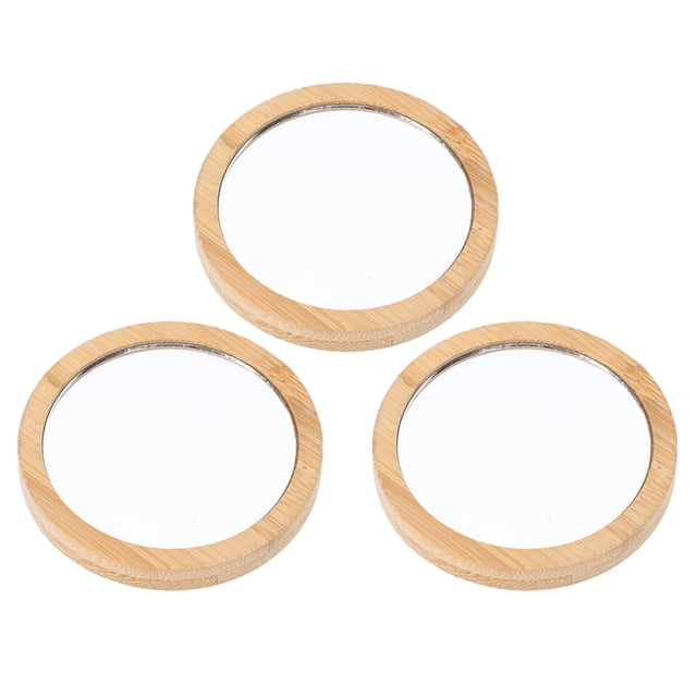 FRCOLOR Travel Mirror 3Pcs Makeup Mirrors Travel Portable Compact Makeup Mirrors (Assorted Color),2.76"X2.76"X0.39"
