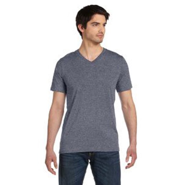 Bella Canvas Mens Jersey V-Neck Tee, 3XL, Deep Heather