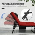 thumbnail image 4 of Outsunny Chaise Longue Pliante avec Coussin, Chaise de Bronzage Inclinable, Rouge Vin, 4 of 10