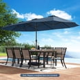 thumbnail image 2 of Costway 15.5 FT Extra-Large Patio Umbrella with LED Solar Lights & 12 Heavy-Duty Ribs Navy, 2 of 10