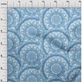 thumbnail image 3 of oneOone Rayon Medium Blue Fabric Asian Block Mandala Sewing Craft Projects Fabric Prints By Yard 56 Inch Wide, 3 of 4