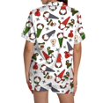 thumbnail image 4 of Pyjama pour Femmes en Satin Imprimé Graphique, Mignon, Tenue de Nuit, Boutons, Hauts à Manches Courtes, Ensembles de Shorts, 4 of 5